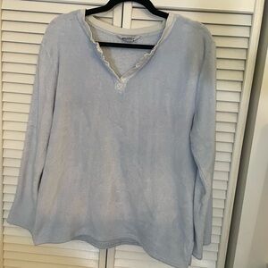 Nautica Blue Long Sleeve Warm Pajama Top